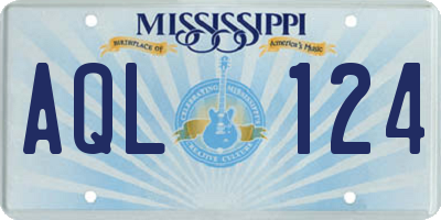 MS license plate AQL124