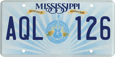 MS license plate AQL126