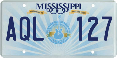 MS license plate AQL127