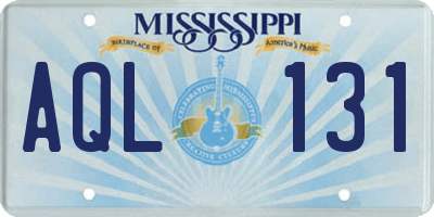 MS license plate AQL131