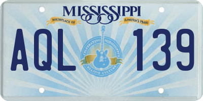 MS license plate AQL139