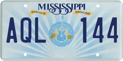 MS license plate AQL144