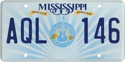 MS license plate AQL146
