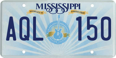 MS license plate AQL150