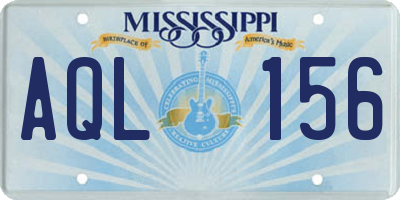 MS license plate AQL156