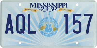 MS license plate AQL157