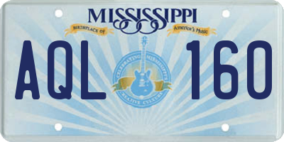 MS license plate AQL160