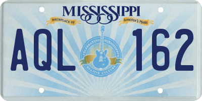 MS license plate AQL162