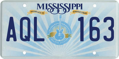 MS license plate AQL163
