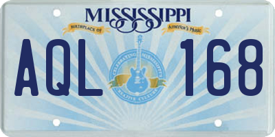 MS license plate AQL168