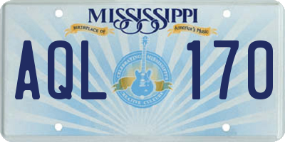 MS license plate AQL170