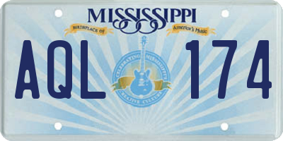 MS license plate AQL174
