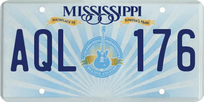 MS license plate AQL176