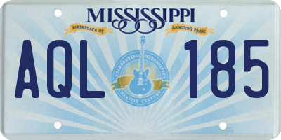 MS license plate AQL185
