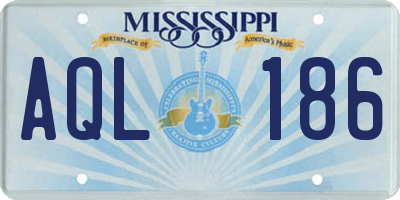 MS license plate AQL186