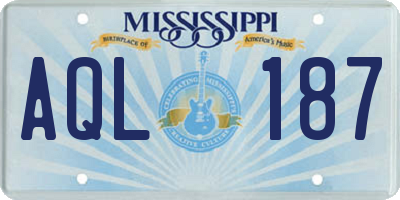MS license plate AQL187