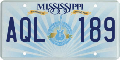 MS license plate AQL189