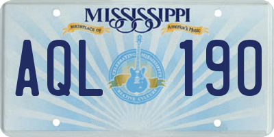 MS license plate AQL190