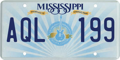MS license plate AQL199