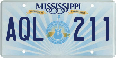 MS license plate AQL211