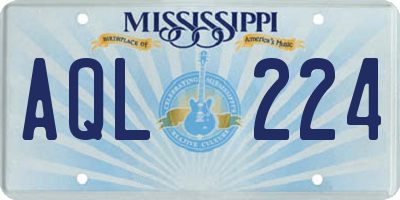 MS license plate AQL224
