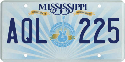 MS license plate AQL225