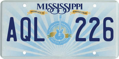 MS license plate AQL226