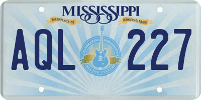 MS license plate AQL227