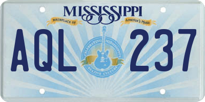 MS license plate AQL237