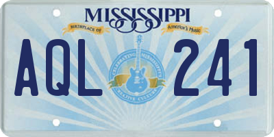 MS license plate AQL241
