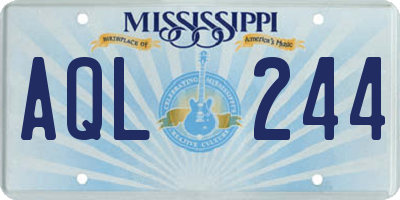 MS license plate AQL244