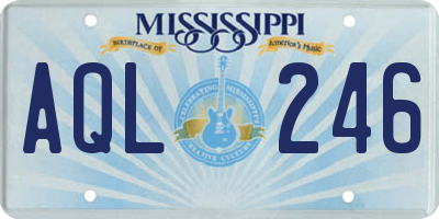 MS license plate AQL246
