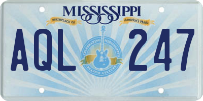 MS license plate AQL247