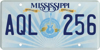 MS license plate AQL256