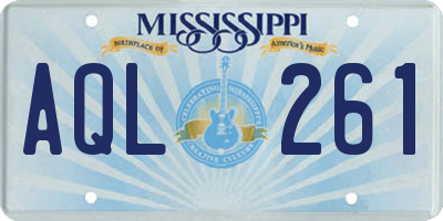 MS license plate AQL261