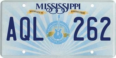 MS license plate AQL262