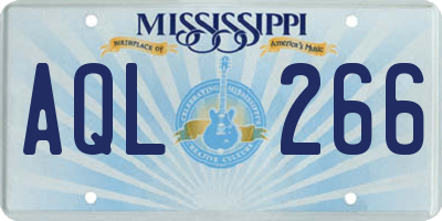 MS license plate AQL266
