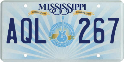 MS license plate AQL267