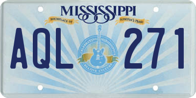 MS license plate AQL271