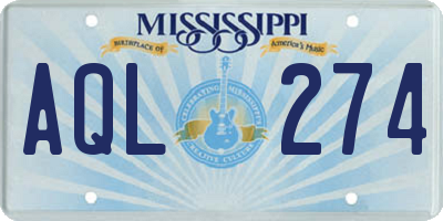 MS license plate AQL274