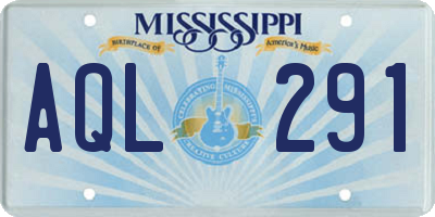MS license plate AQL291