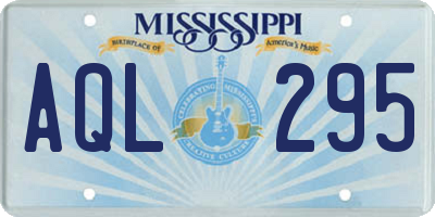 MS license plate AQL295