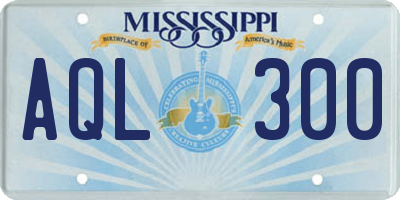 MS license plate AQL300