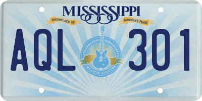 MS license plate AQL301