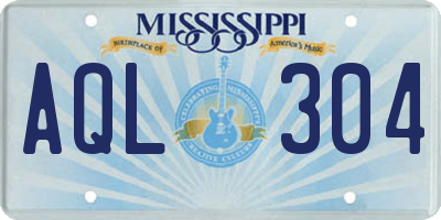 MS license plate AQL304