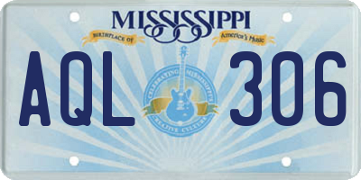MS license plate AQL306