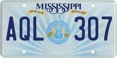 MS license plate AQL307