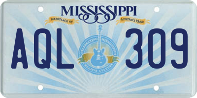 MS license plate AQL309