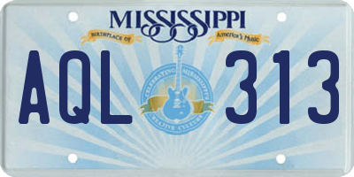 MS license plate AQL313