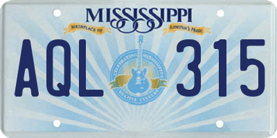 MS license plate AQL315